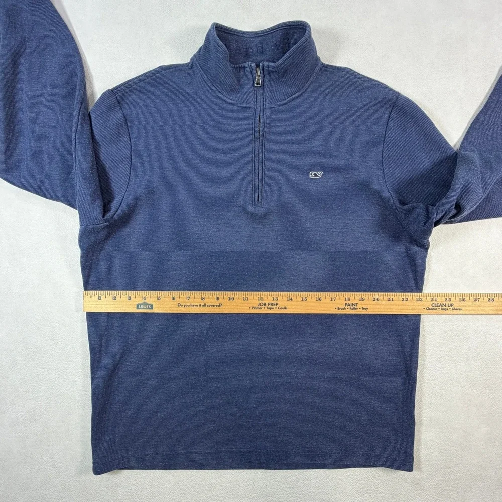 Vineyard‎ Vines Mens XL Quarter Zip Pullover Navy Blue Heathered Pique Sweater